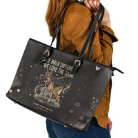 Jimothy And Quasimodo Leather Tote Bag Vintage German Shepherd And Raccoon - Born Rare Loved Deeply