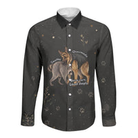 Jimothy And Quasimodo Long Sleeve Button Shirt Vintage German Shepherd And Raccoon - Born Rare Loved Deeply