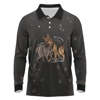 Jimothy And Quasimodo Long Sleeve Polo Shirt Vintage German Shepherd And Raccoon - Born Rare Loved Deeply