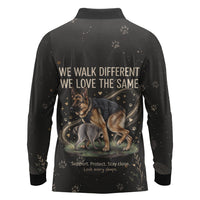 Jimothy And Quasimodo Long Sleeve Polo Shirt Vintage German Shepherd And Raccoon - Born Rare Loved Deeply