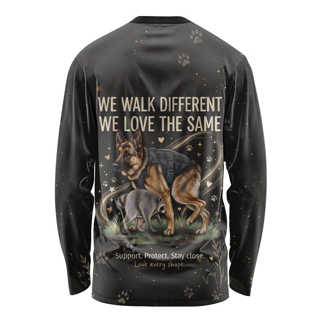 Jimothy And Quasimodo Long Sleeve Shirt Vintage German Shepherd And Raccoon - Born Rare Loved Deeply