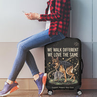 Jimothy And Quasimodo Luggage Cover Vintage German Shepherd And Raccoon - Born Rare Loved Deeply