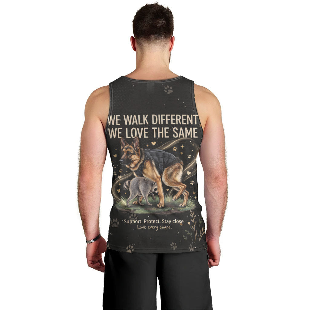 Jimothy And Quasimodo Men Tank Top Vintage German Shepherd And Raccoon - Born Rare Loved Deeply