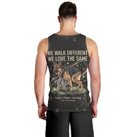 Jimothy And Quasimodo Men Tank Top Vintage German Shepherd And Raccoon - Born Rare Loved Deeply