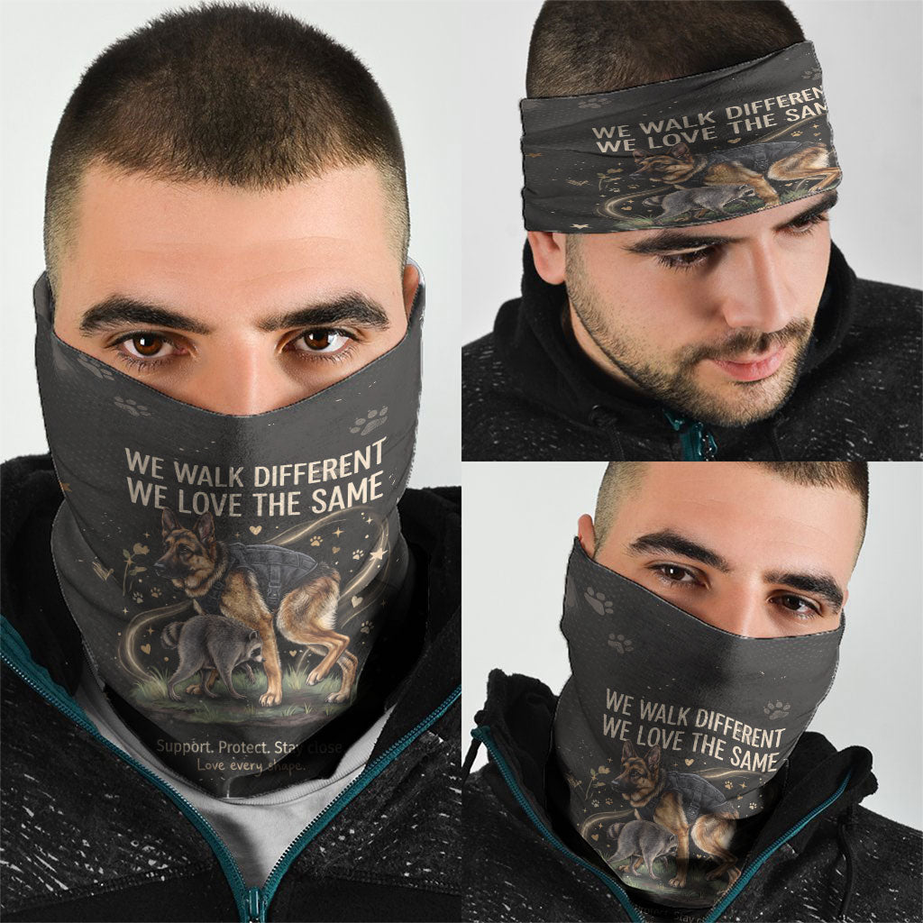 Jimothy And Quasimodo Neck Gaiter Vintage German Shepherd And Raccoon - Born Rare Loved Deeply