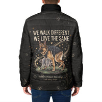 Jimothy And Quasimodo Padded Jacket Vintage German Shepherd And Raccoon - Born Rare Loved Deeply