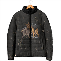 Jimothy And Quasimodo Padded Jacket Vintage German Shepherd And Raccoon - Born Rare Loved Deeply