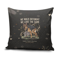 Jimothy And Quasimodo Pillow Cover Vintage German Shepherd And Raccoon - Born Rare Loved Deeply