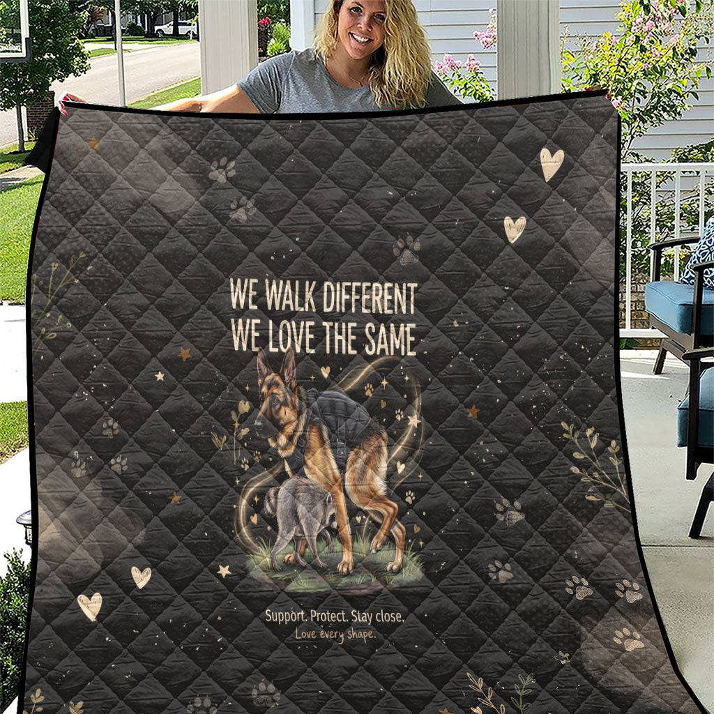 Jimothy And Quasimodo Quilt Vintage German Shepherd And Raccoon - Born Rare Loved Deeply