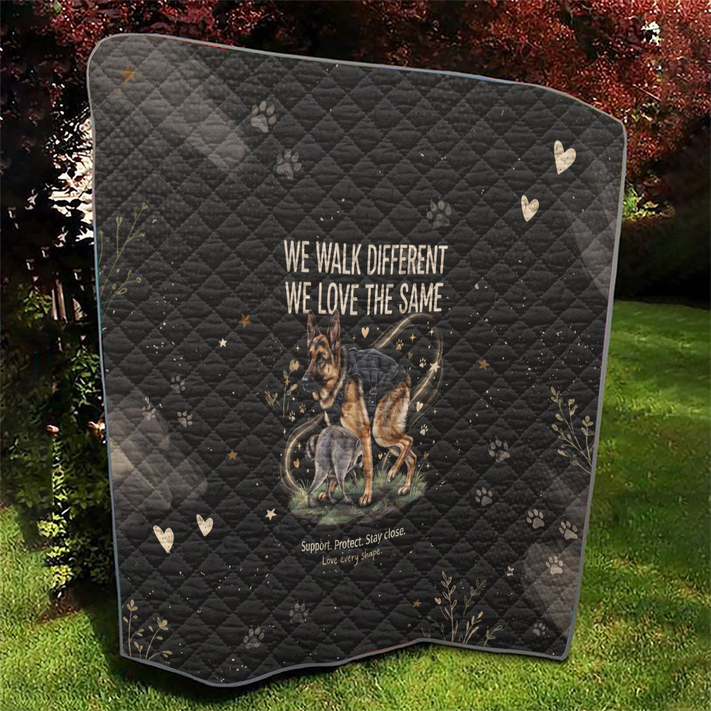 Jimothy And Quasimodo Quilt Vintage German Shepherd And Raccoon - Born Rare Loved Deeply
