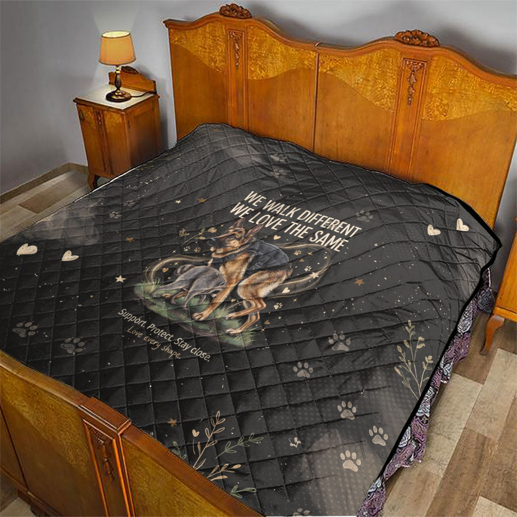 Jimothy And Quasimodo Quilt Vintage German Shepherd And Raccoon - Born Rare Loved Deeply