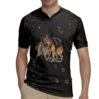 Jimothy And Quasimodo Rugby Jersey Vintage German Shepherd And Raccoon - Born Rare Loved Deeply