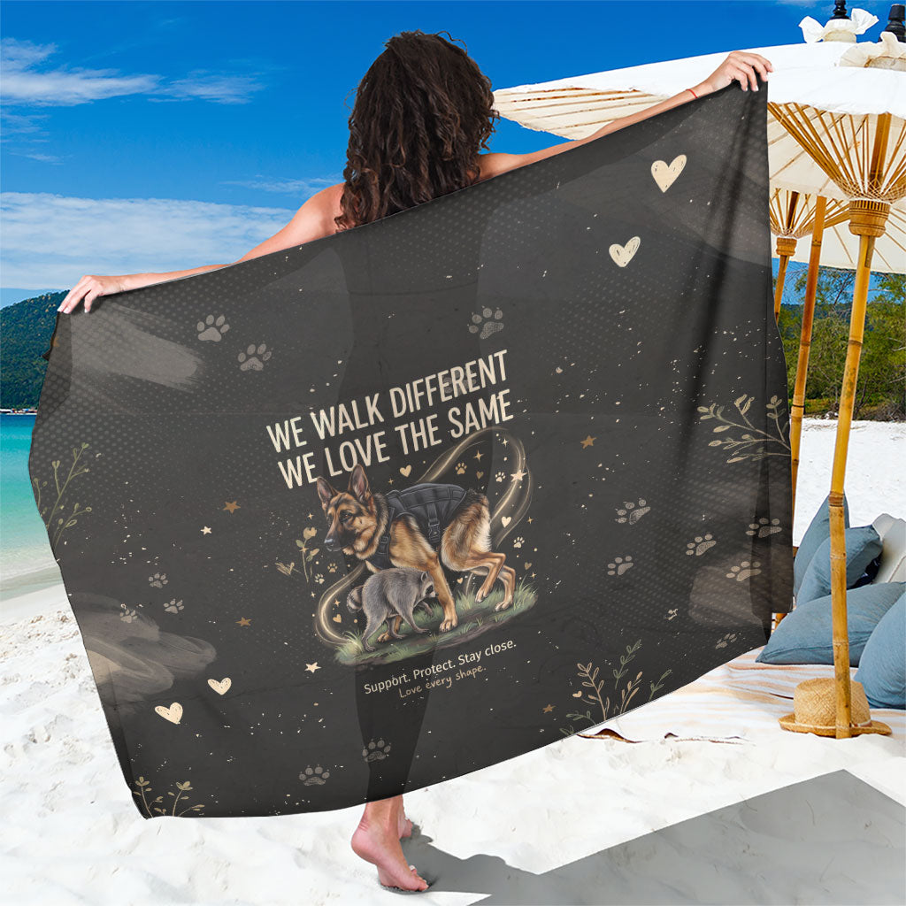 Jimothy And Quasimodo Sarong Vintage German Shepherd And Raccoon - Born Rare Loved Deeply