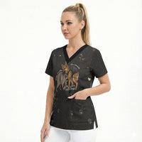 Jimothy And Quasimodo Scrub Top Vintage German Shepherd And Raccoon - Born Rare Loved Deeply