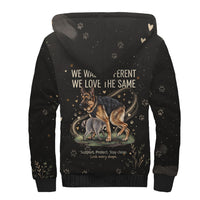 Jimothy And Quasimodo Sherpa Hoodie Vintage German Shepherd And Raccoon - Born Rare Loved Deeply