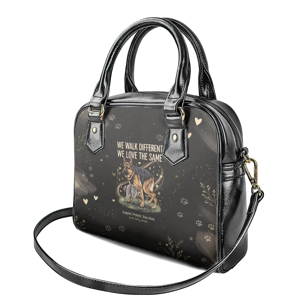 Jimothy And Quasimodo Shoulder Handbag Vintage German Shepherd And Raccoon - Born Rare Loved Deeply