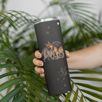Jimothy And Quasimodo Skinny Tumbler Vintage German Shepherd And Raccoon - Born Rare Loved Deeply