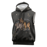 Jimothy And Quasimodo Sleeveless Zip Hoodie Vintage German Shepherd And Raccoon - Born Rare Loved Deeply