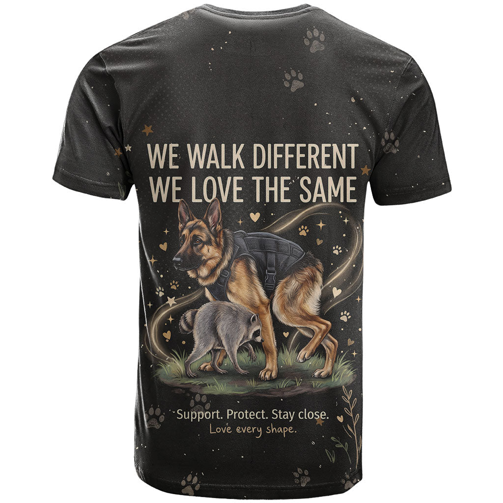 Jimothy And Quasimodo T Shirt Vintage German Shepherd And Raccoon - Born Rare Loved Deeply