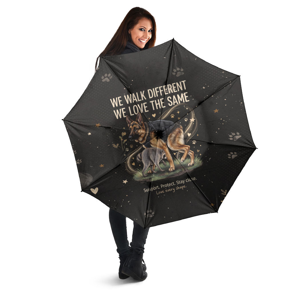 Jimothy And Quasimodo Umbrella Vintage German Shepherd And Raccoon - Born Rare Loved Deeply
