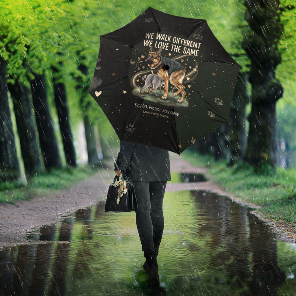 Jimothy And Quasimodo Umbrella Vintage German Shepherd And Raccoon - Born Rare Loved Deeply