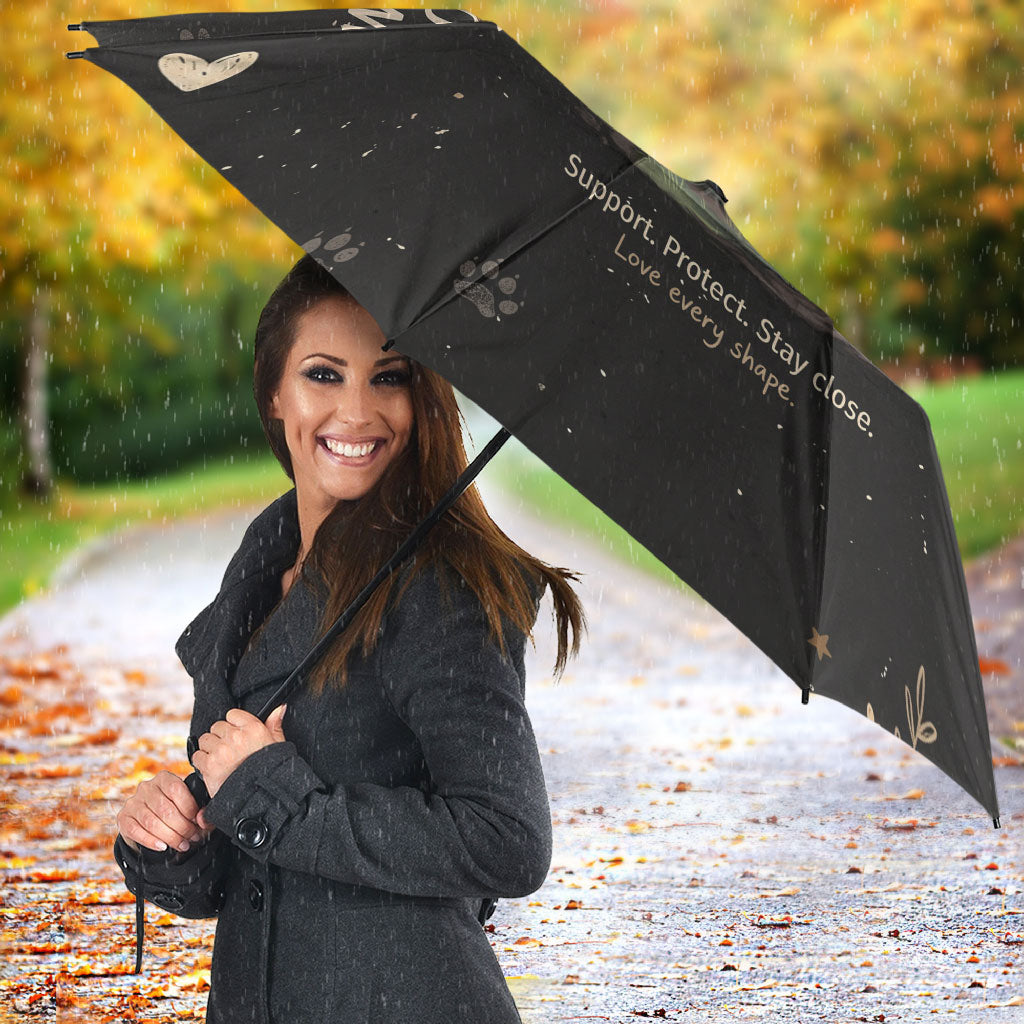 Jimothy And Quasimodo Umbrella Vintage German Shepherd And Raccoon - Born Rare Loved Deeply