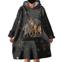 Jimothy And Quasimodo Wearable Blanket Hoodie Vintage German Shepherd And Raccoon - Born Rare Loved Deeply