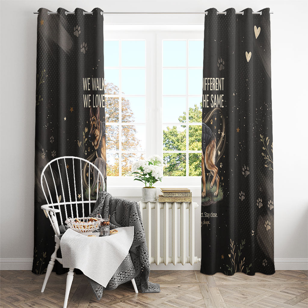 Jimothy And Quasimodo Window Curtain Vintage German Shepherd And Raccoon - Born Rare Loved Deeply