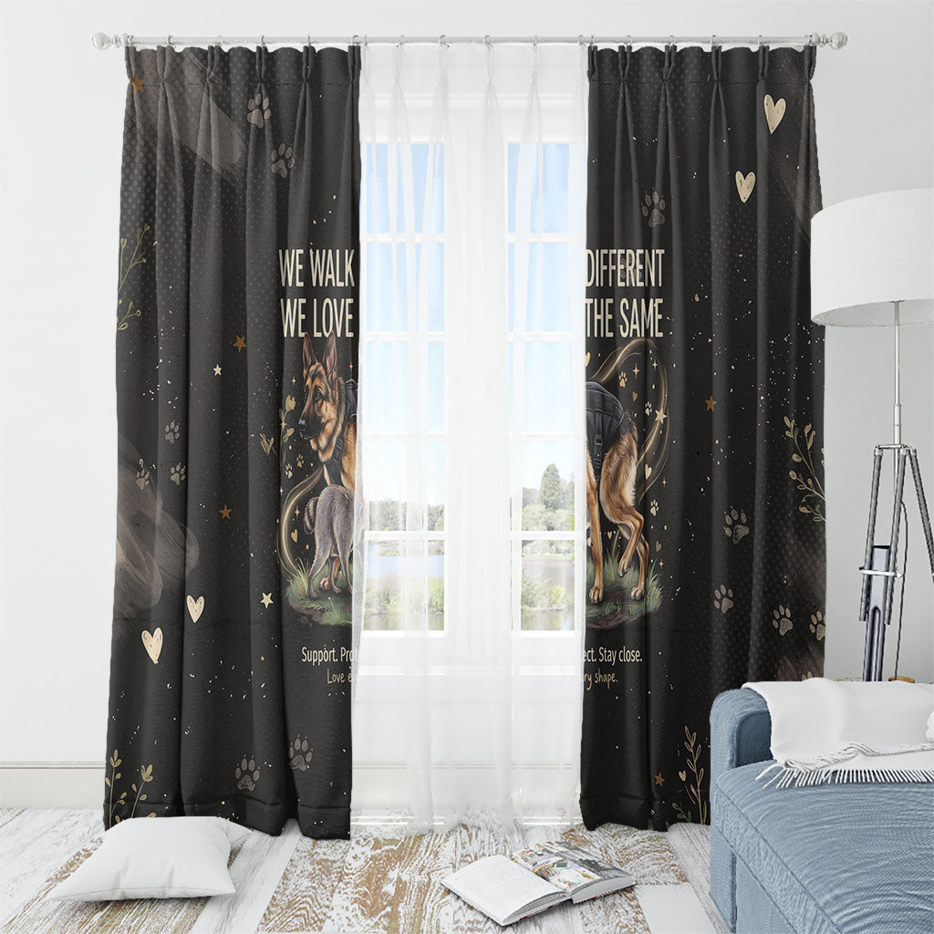 Jimothy And Quasimodo Window Curtain Vintage German Shepherd And Raccoon - Born Rare Loved Deeply