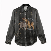 Jimothy And Quasimodo Women Casual Shirt Vintage German Shepherd And Raccoon - Born Rare Loved Deeply