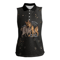 Jimothy And Quasimodo Women Sleeveless Polo Shirt Vintage German Shepherd And Raccoon - Born Rare Loved Deeply