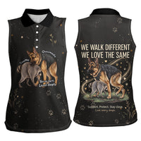 Jimothy And Quasimodo Women Sleeveless Polo Shirt Vintage German Shepherd And Raccoon - Born Rare Loved Deeply