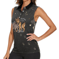Jimothy And Quasimodo Women Sleeveless Polo Shirt Vintage German Shepherd And Raccoon - Born Rare Loved Deeply