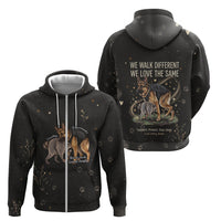 Jimothy And Quasimodo Zip Hoodie Vintage German Shepherd And Raccoon - Born Rare Loved Deeply