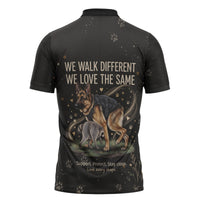 Jimothy And Quasimodo Zipper Polo Shirt Vintage German Shepherd And Raccoon - Born Rare Loved Deeply