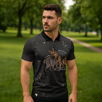 Jimothy And Quasimodo Zipper Polo Shirt Vintage German Shepherd And Raccoon - Born Rare Loved Deeply