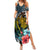 Hawaii Turtle Summer Maxi Dress Hawaii Pattern and Turtle Tattoo Dark Cyan Gradient - Wonder Print Shop