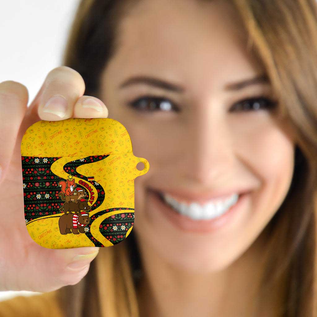 Germany Christmas AirPods Case with Bear Boar Otter Squirrel and Holiday Pattern Design - Wonder Print Shop
