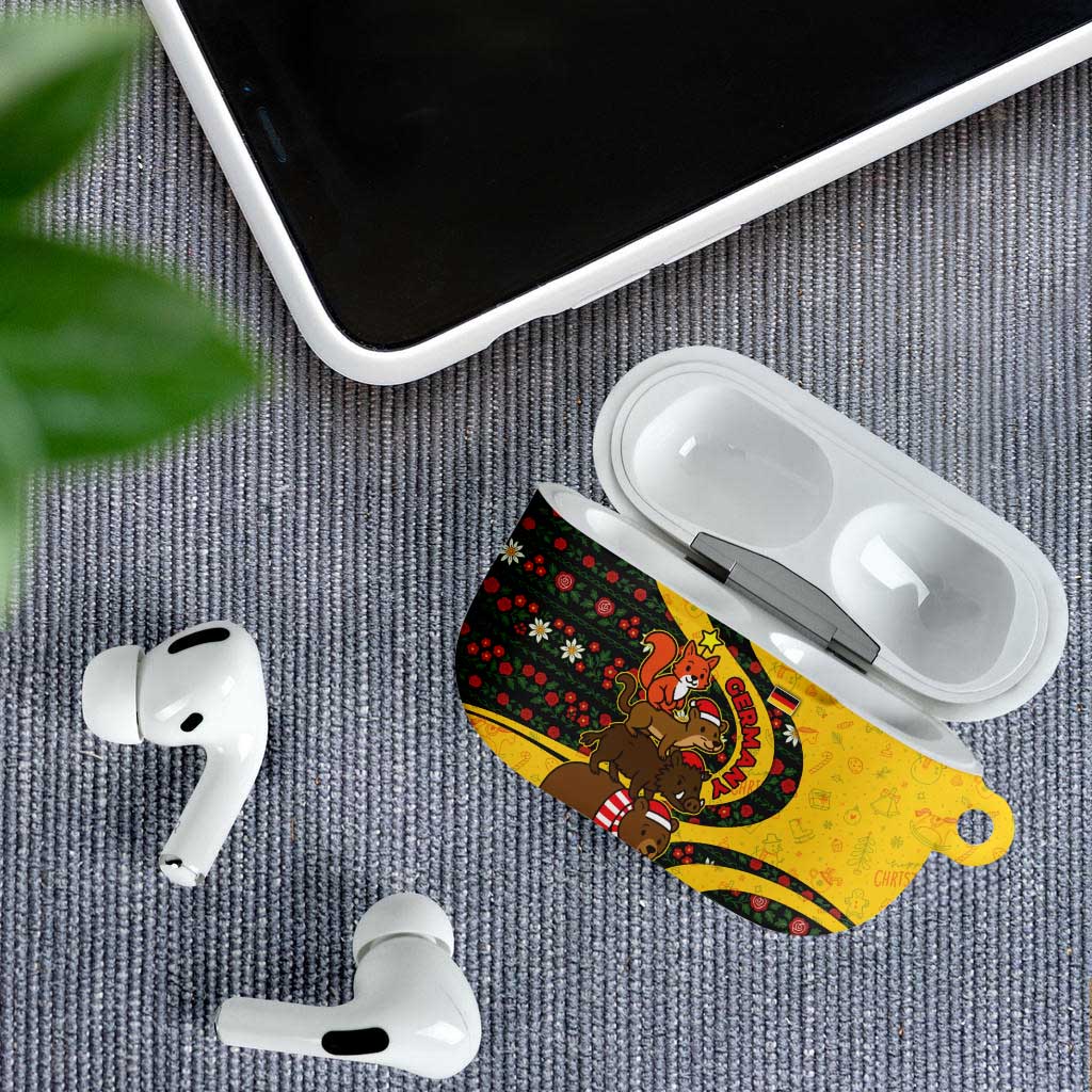 Germany Christmas AirPods Case with Bear Boar Otter Squirrel and Holiday Pattern Design - Wonder Print Shop