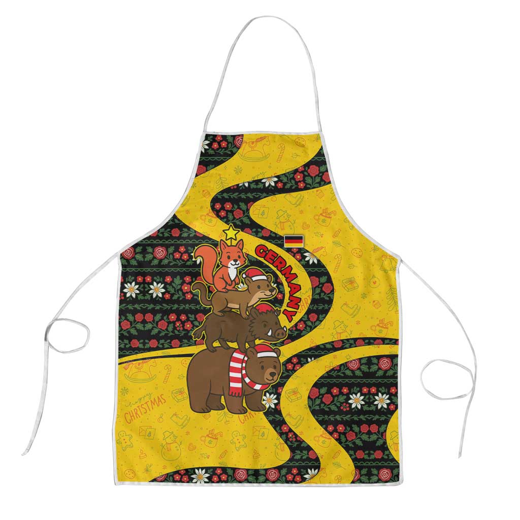 Germany Christmas Apron with Bear Boar Otter Squirrel and Holiday Pattern Design - Wonder Print Shop