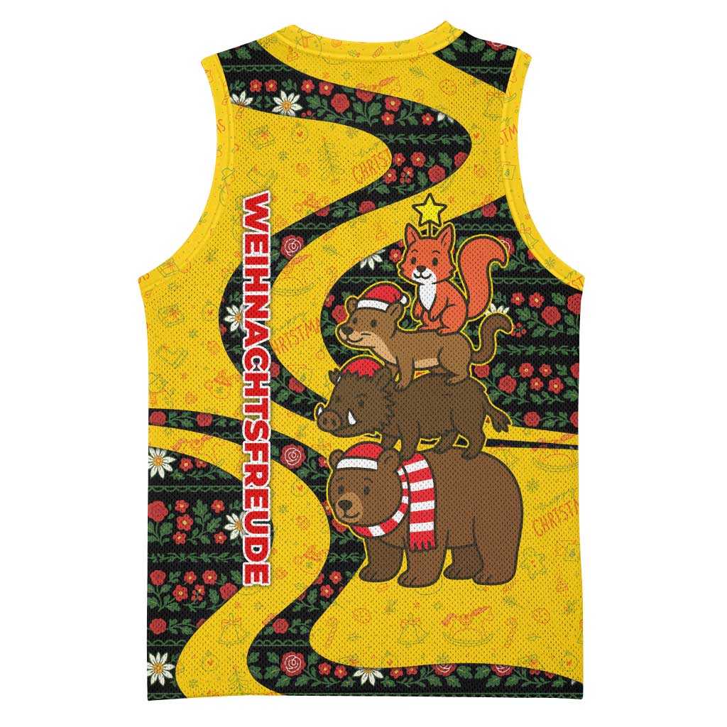 Germany Christmas Basketball Jersey with Bear Boar Otter Squirrel and Holiday Pattern Design - Wonder Print Shop