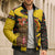 Germany Christmas Bomber Puffer Jacket with Bear Boar Otter Squirrel and Holiday Pattern Design - Wonder Print Shop