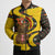 Germany Christmas Bomber Puffer Jacket with Bear Boar Otter Squirrel and Holiday Pattern Design - Wonder Print Shop