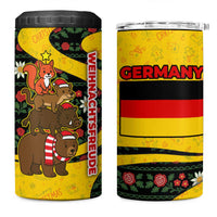 Germany Christmas 4 in 1 Can Cooler Tumbler with Bear Boar Otter Squirrel and Holiday Pattern Design - Wonder Print Shop