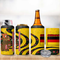 Germany Christmas 4 in 1 Can Cooler Tumbler with Bear Boar Otter Squirrel and Holiday Pattern Design - Wonder Print Shop