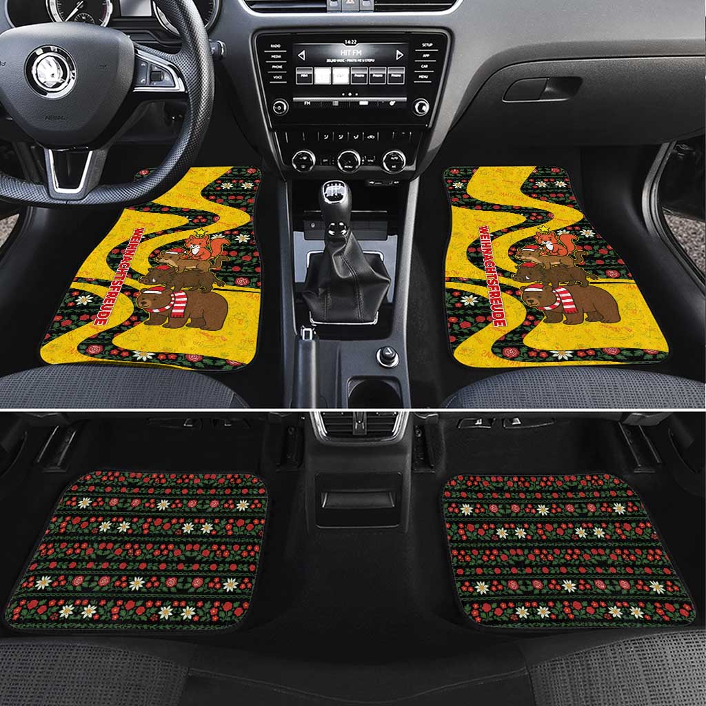 Germany Christmas Car Mats with Bear Boar Otter Squirrel and Holiday Pattern Design - Wonder Print Shop