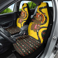 Germany Christmas Car Seat Cover with Bear Boar Otter Squirrel and Holiday Pattern Design - Wonder Print Shop