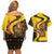 Germany Christmas Couples Matching Off Shoulder Short Dress and Hawaiian Shirt with Bear Boar Otter Squirrel and Holiday Pattern Design - Wonder Print Shop