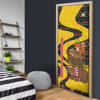 Germany Christmas Door Cover with Bear Boar Otter Squirrel and Holiday Pattern Design - Wonder Print Shop