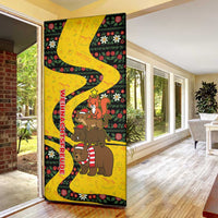 Germany Christmas Door Cover with Bear Boar Otter Squirrel and Holiday Pattern Design - Wonder Print Shop